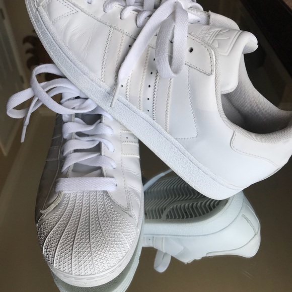 all white shell toes